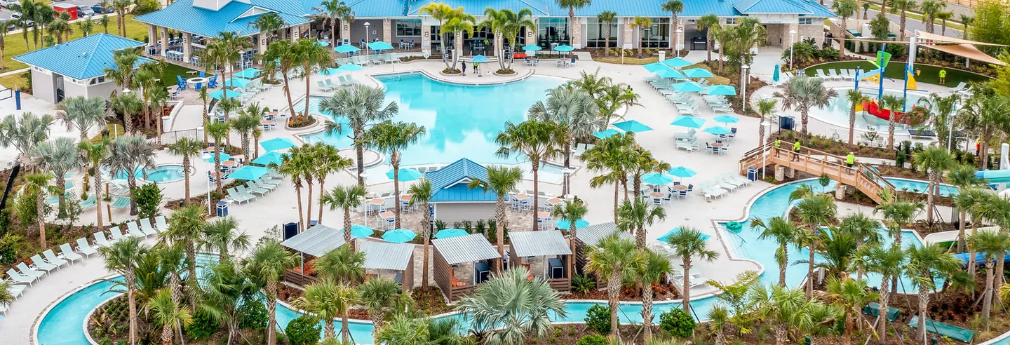 Windsor Island Resort pools, lazy river and palm-lined sun terraces