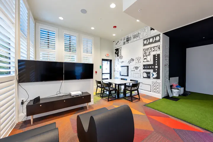 Solara Resort indoor games and lounge area